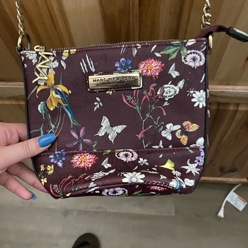 Marc New York Floral Crossbody Bag in Burgundy